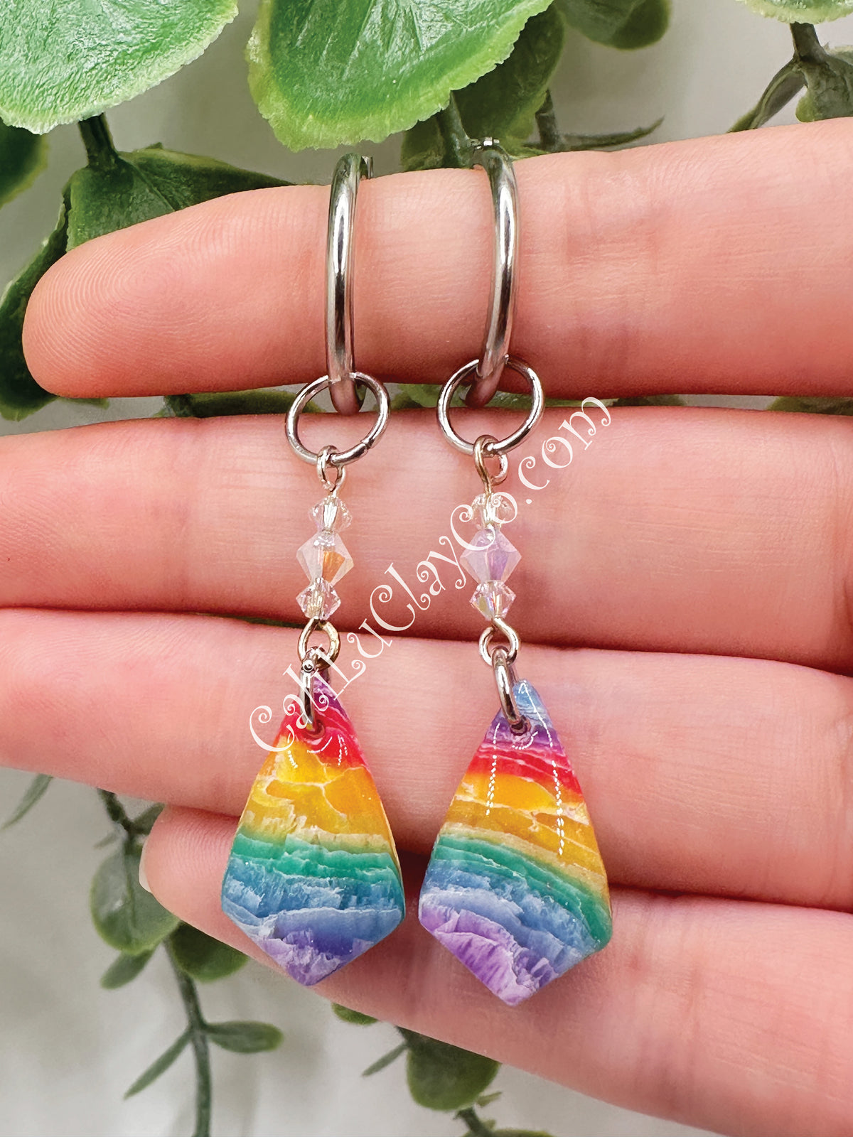 Rainbow Kite Dangles with Swarovski Crystals