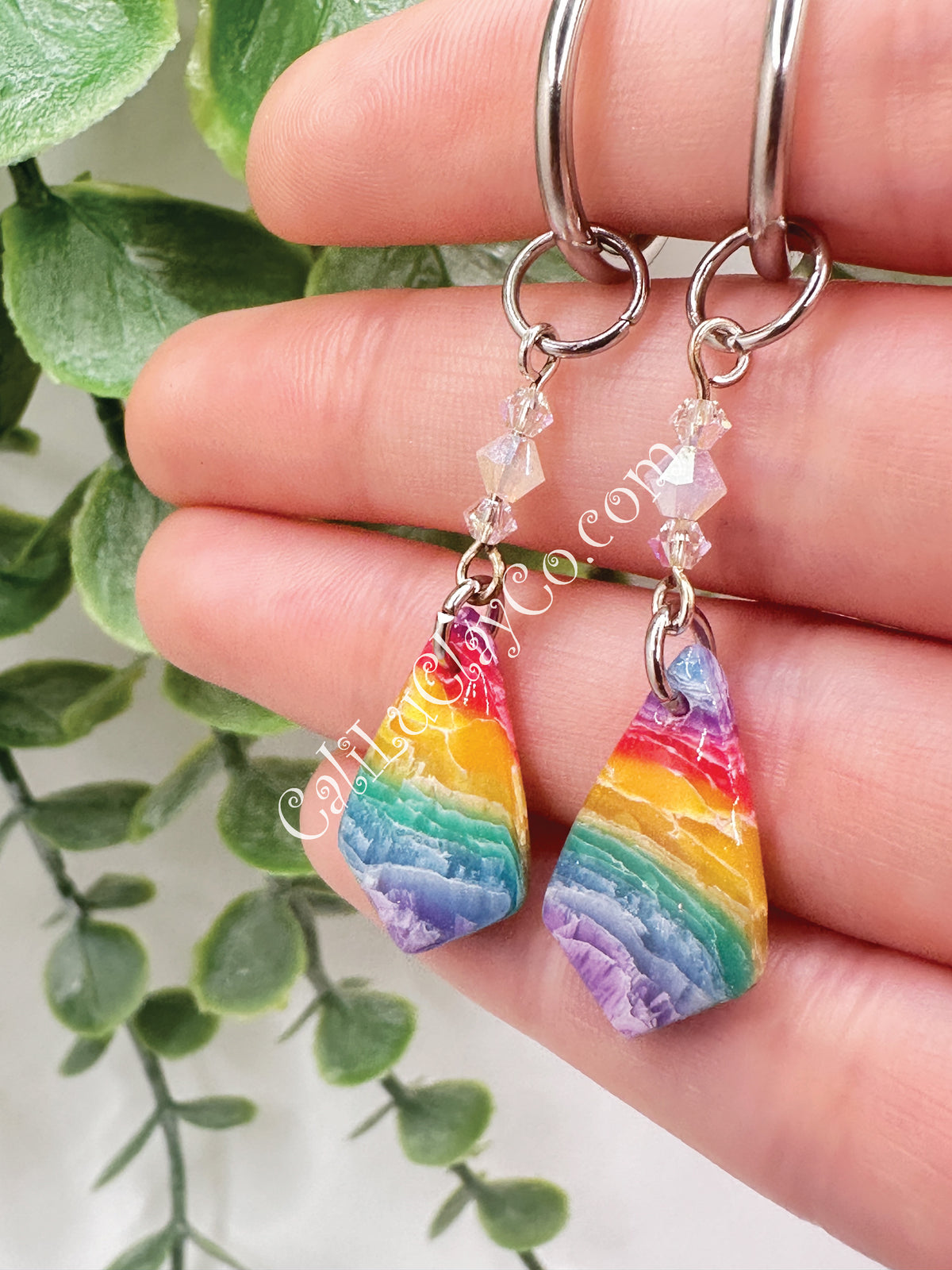 Rainbow Kite Dangles with Swarovski Crystals