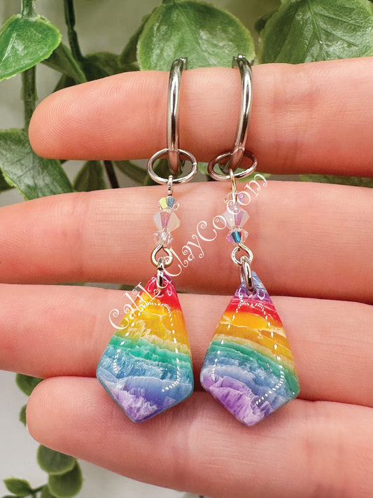 Rainbow Kite Dangles with Swarovski Crystals