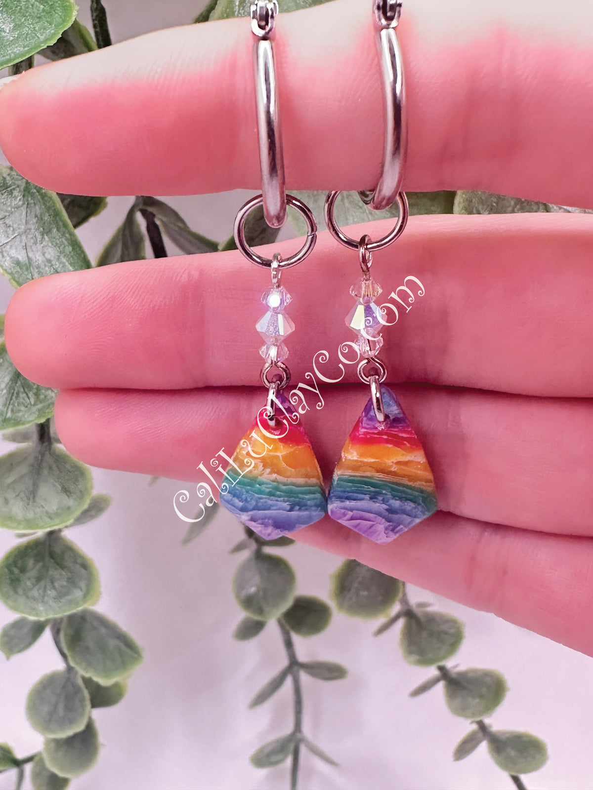 Rainbow Kite Dangles with Swarovski Crystals
