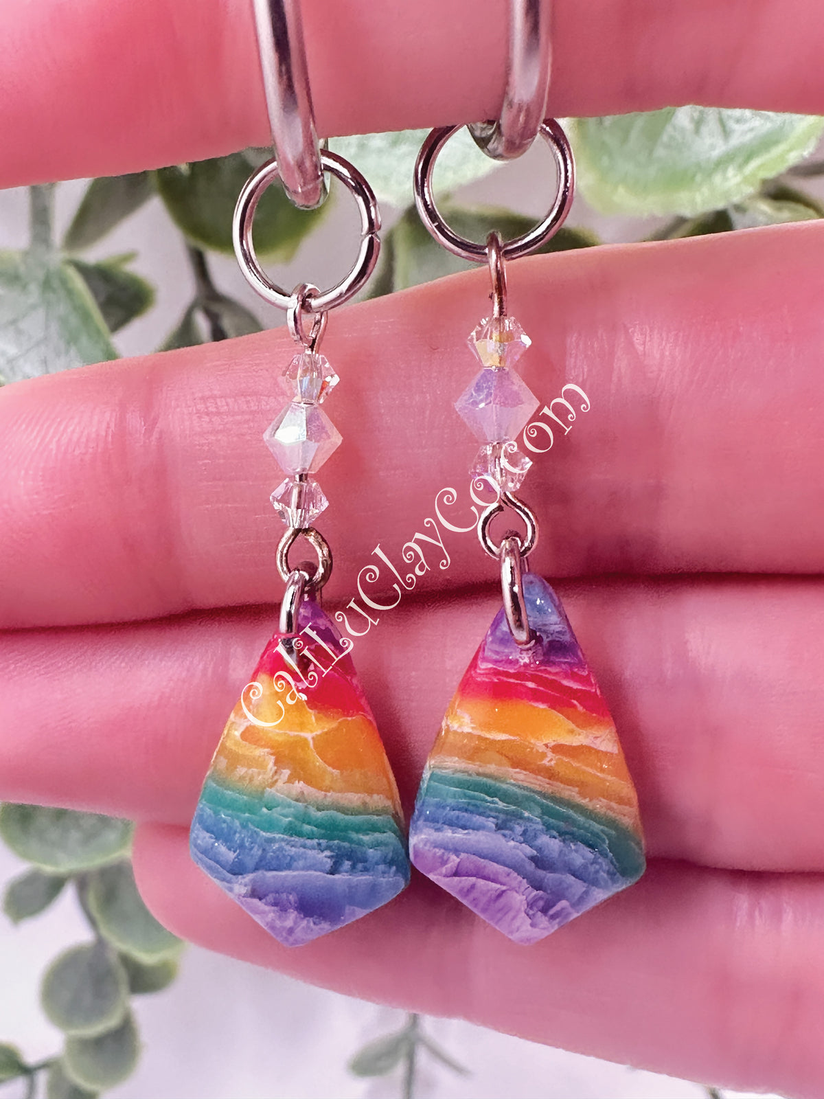 Rainbow Kite Dangles with Swarovski Crystals