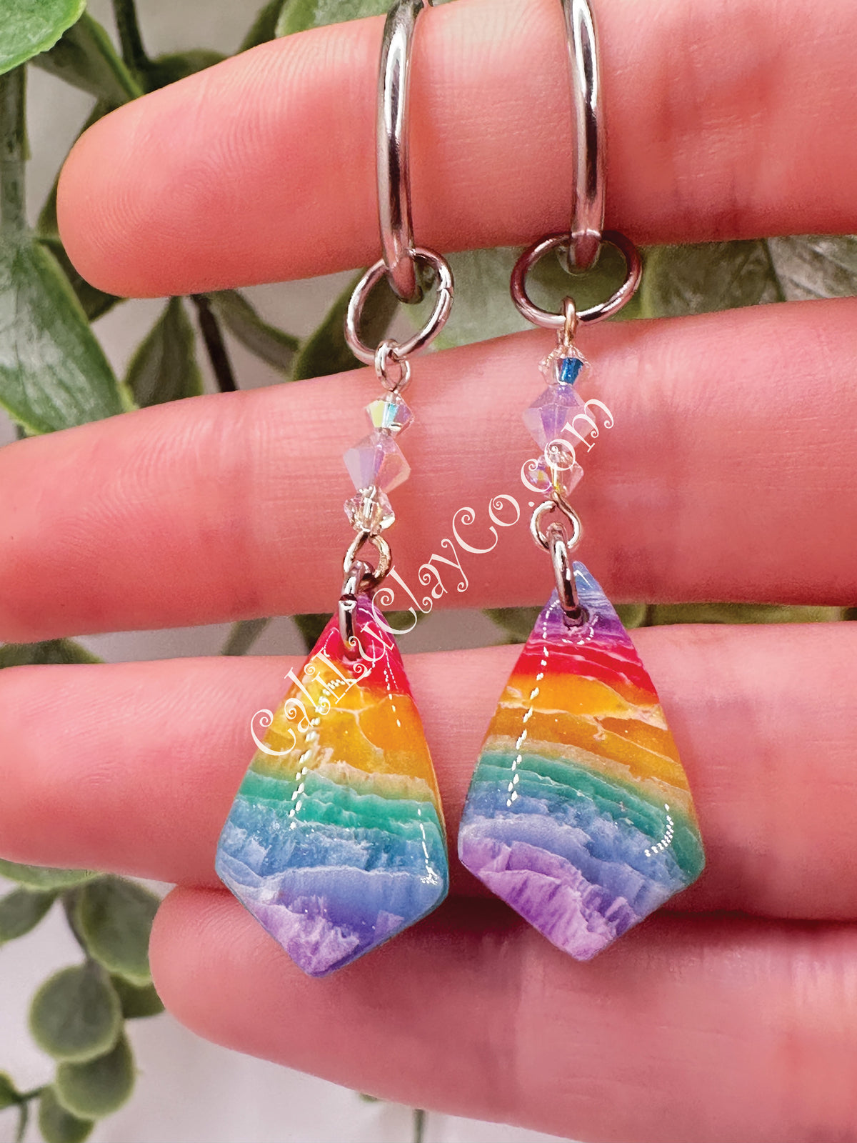 Rainbow Kite Dangles with Swarovski Crystals