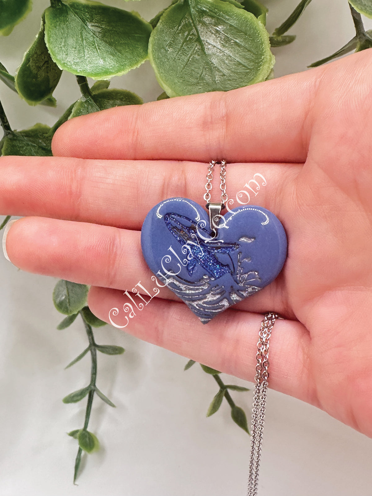 Breeching Whale Heart Pendant