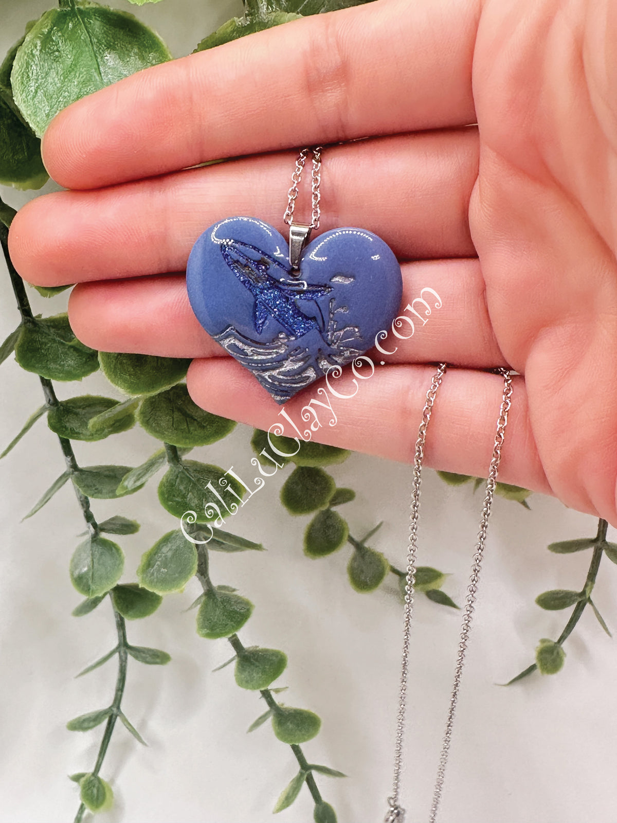 Breeching Whale Heart Pendant