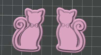 Preppy Cat with Bow Tie Cookie Cutter / Polymer Clay Cutter