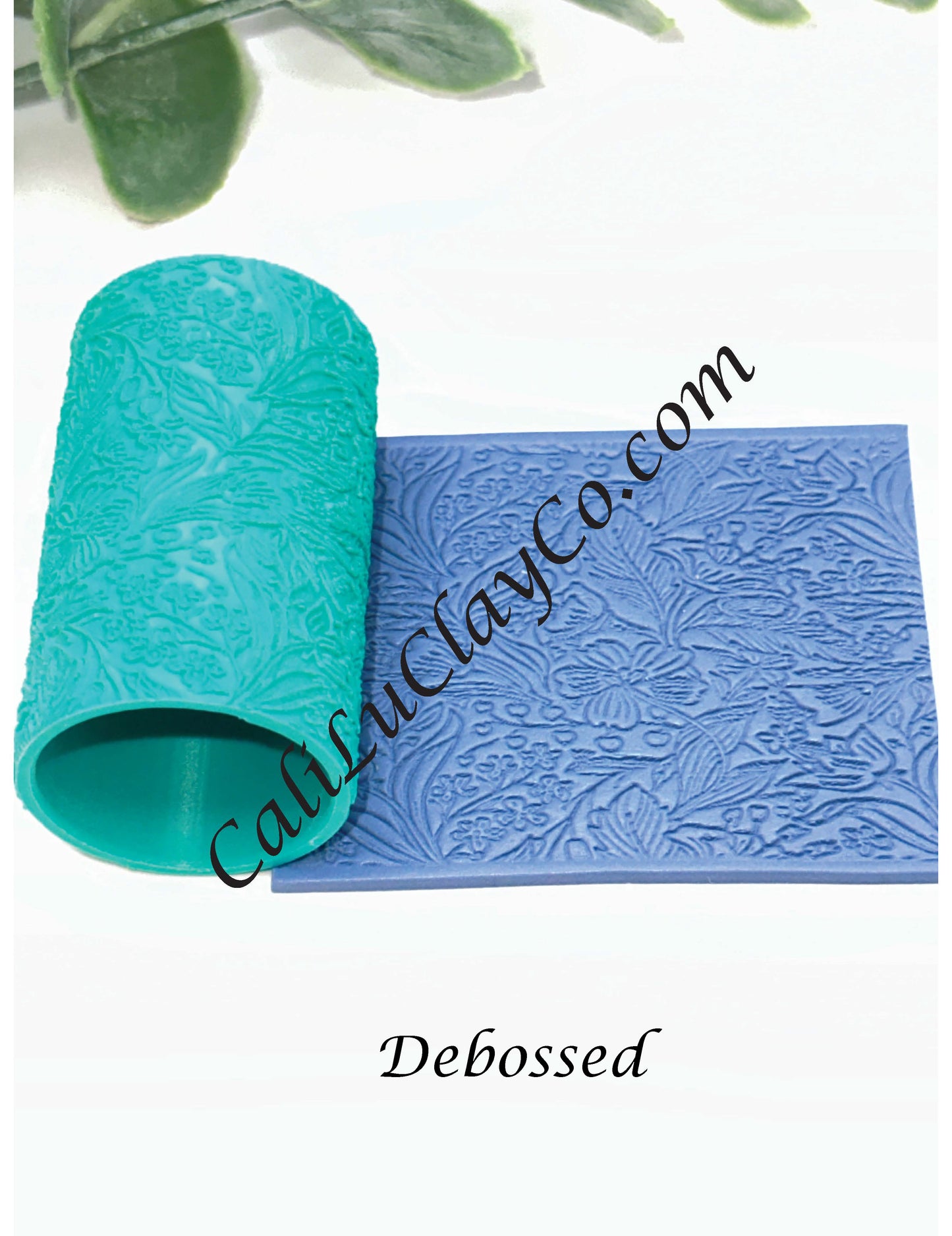 Drawn Floral Polymer Clay/Cookie Dough Texture Roller
