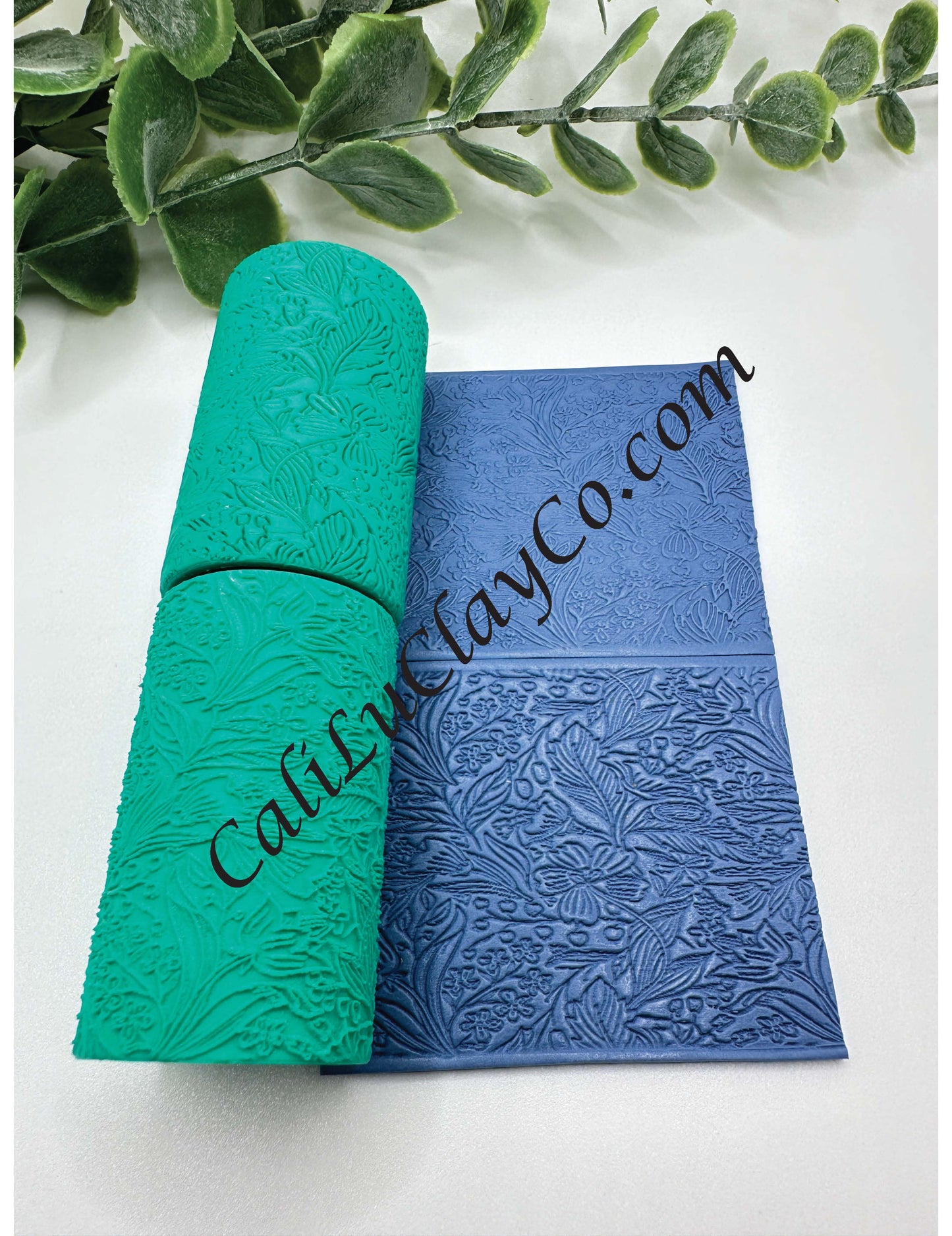 Drawn Floral Polymer Clay/Cookie Dough Texture Roller