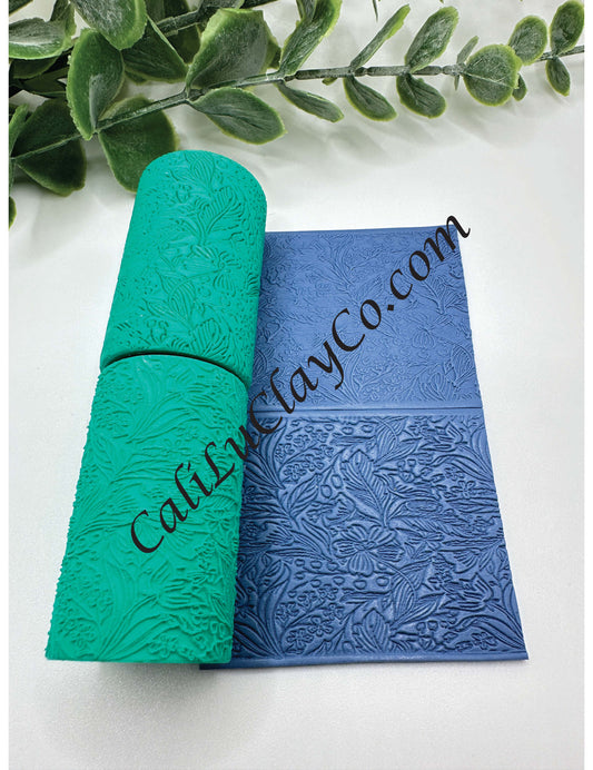 Drawn Floral Polymer Clay/Cookie Dough Texture Roller