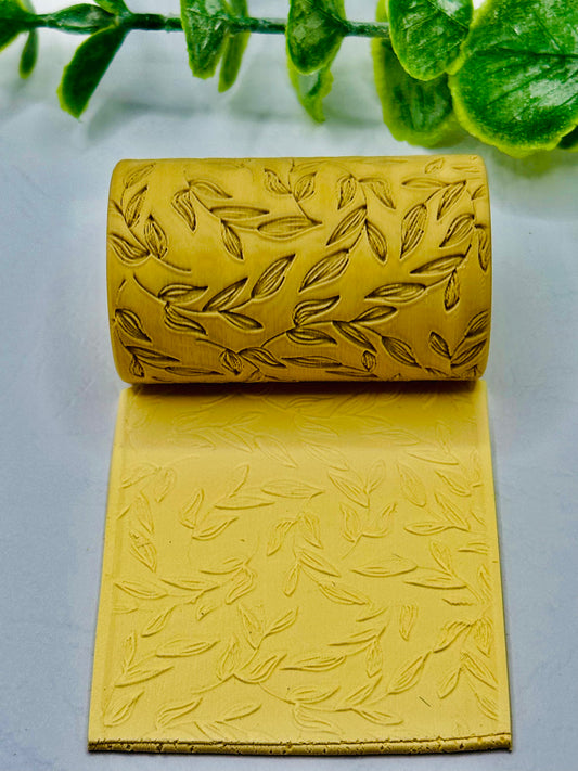 Flowy Leaves Polymer Clay / Cookie Dough Texture Roller