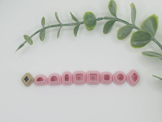 Tiny Squares and Circles Bundle #9 Polymer Clay / Cookie Cutter Set