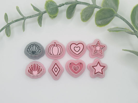 Bezels and Imprints Cutters Bundle - Multiple Sizes - #12 Polymer Clay / Cookie Cutter Set