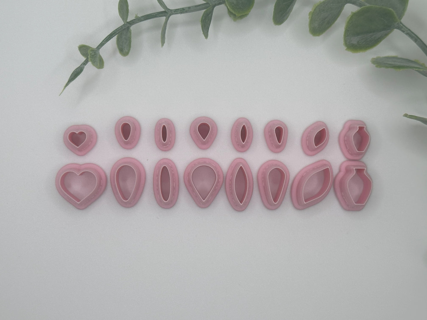 Leaf Studs Cutters Bundle - TINY AND SMALL #14 Polymer Clay / Cookie Cutter Set