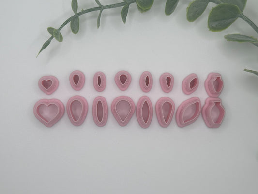 Leaf Studs Cutters Bundle - TINY AND SMALL #14 Polymer Clay / Cookie Cutter Set