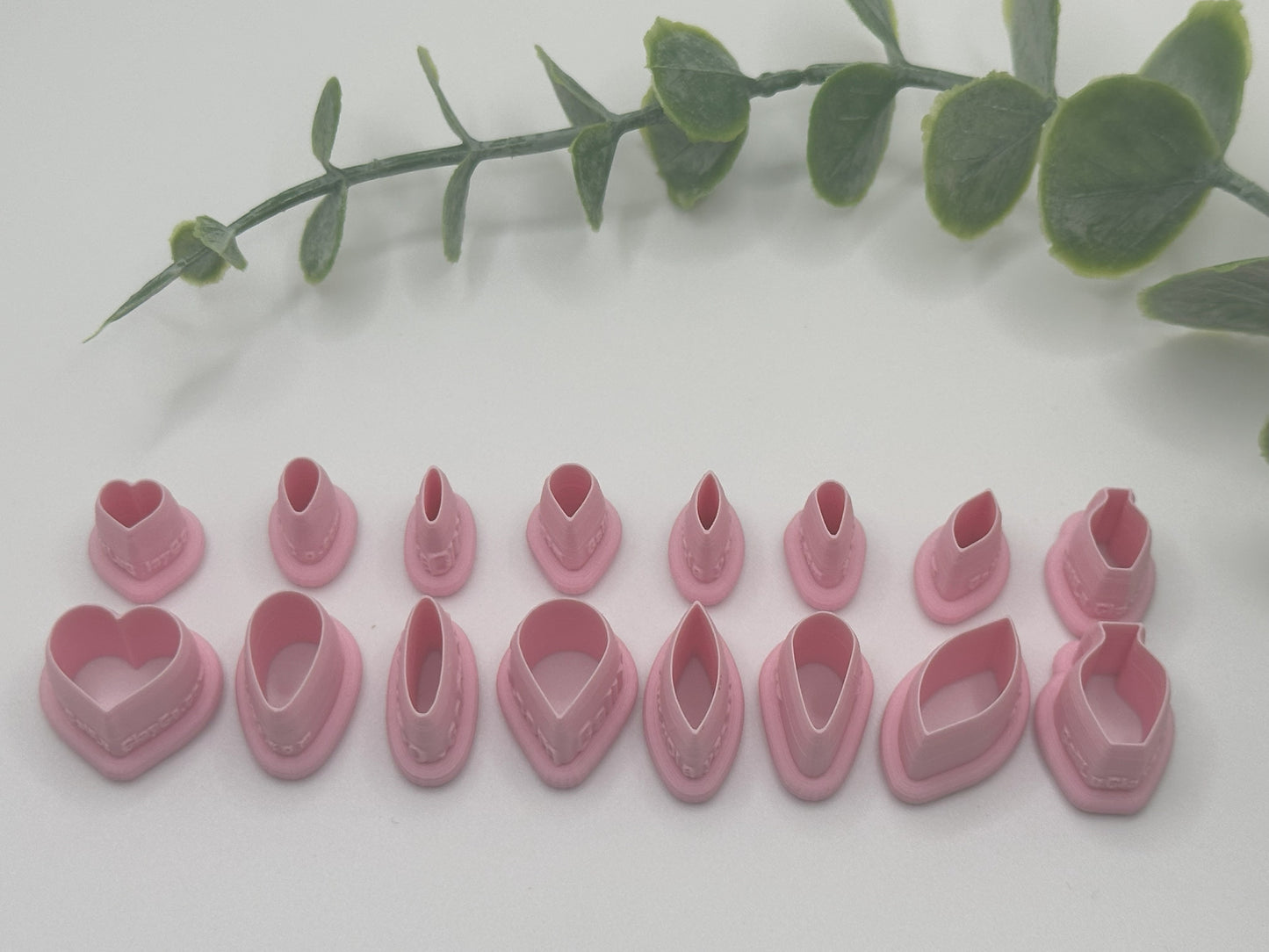 Leaf Studs Cutters Bundle - TINY AND SMALL #14 Polymer Clay / Cookie Cutter Set
