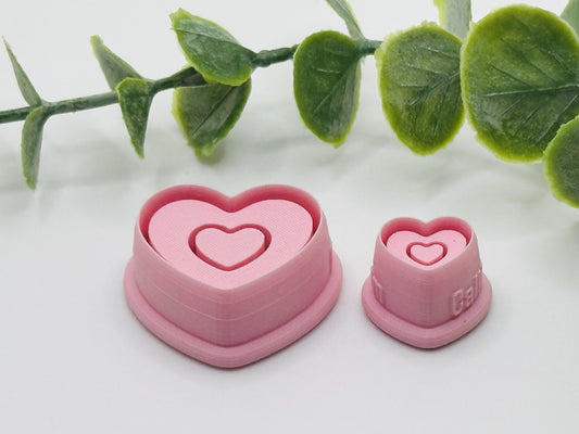 Double Heart Bezel Cookie Cutter / Polymer Clay Cutter