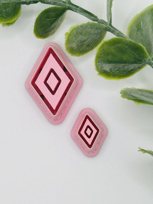 Double Diamond Bezel Cookie Cutter / Polymer Clay Cutter
