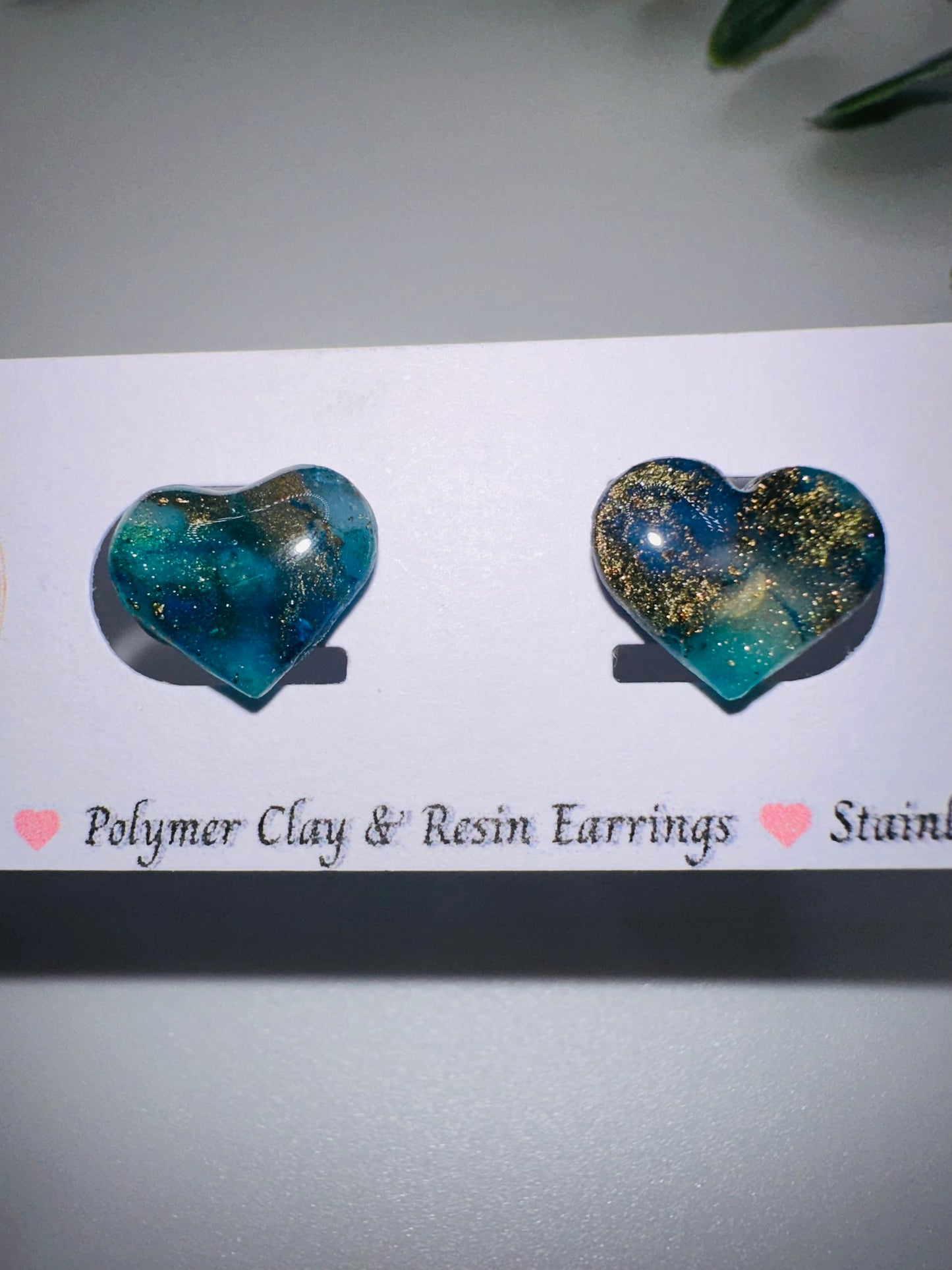 Black Heart Stud / Post Earrings