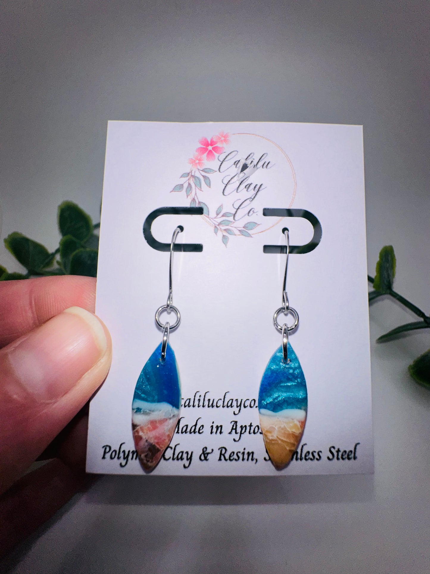 Brilliant Coral Ocean Drop Dangle Earrings