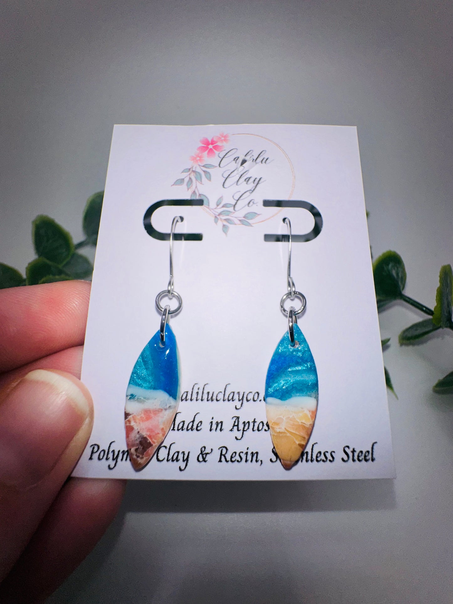 Brilliant Coral Ocean Drop Dangle Earrings