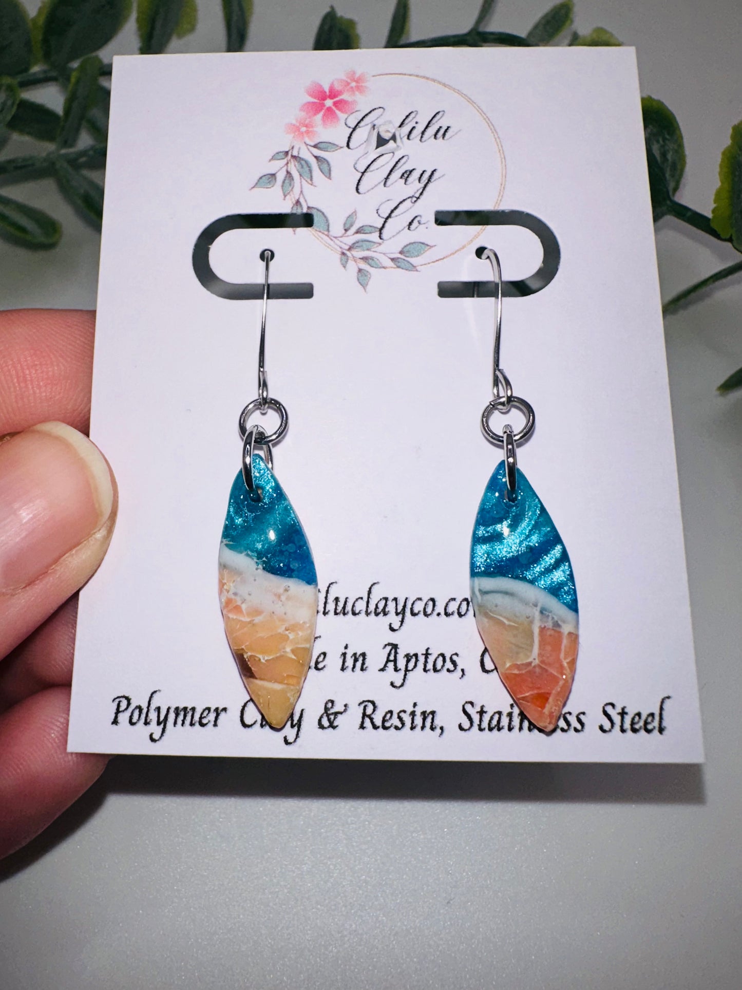 Brilliant Coral Ocean Drop Dangle Earrings