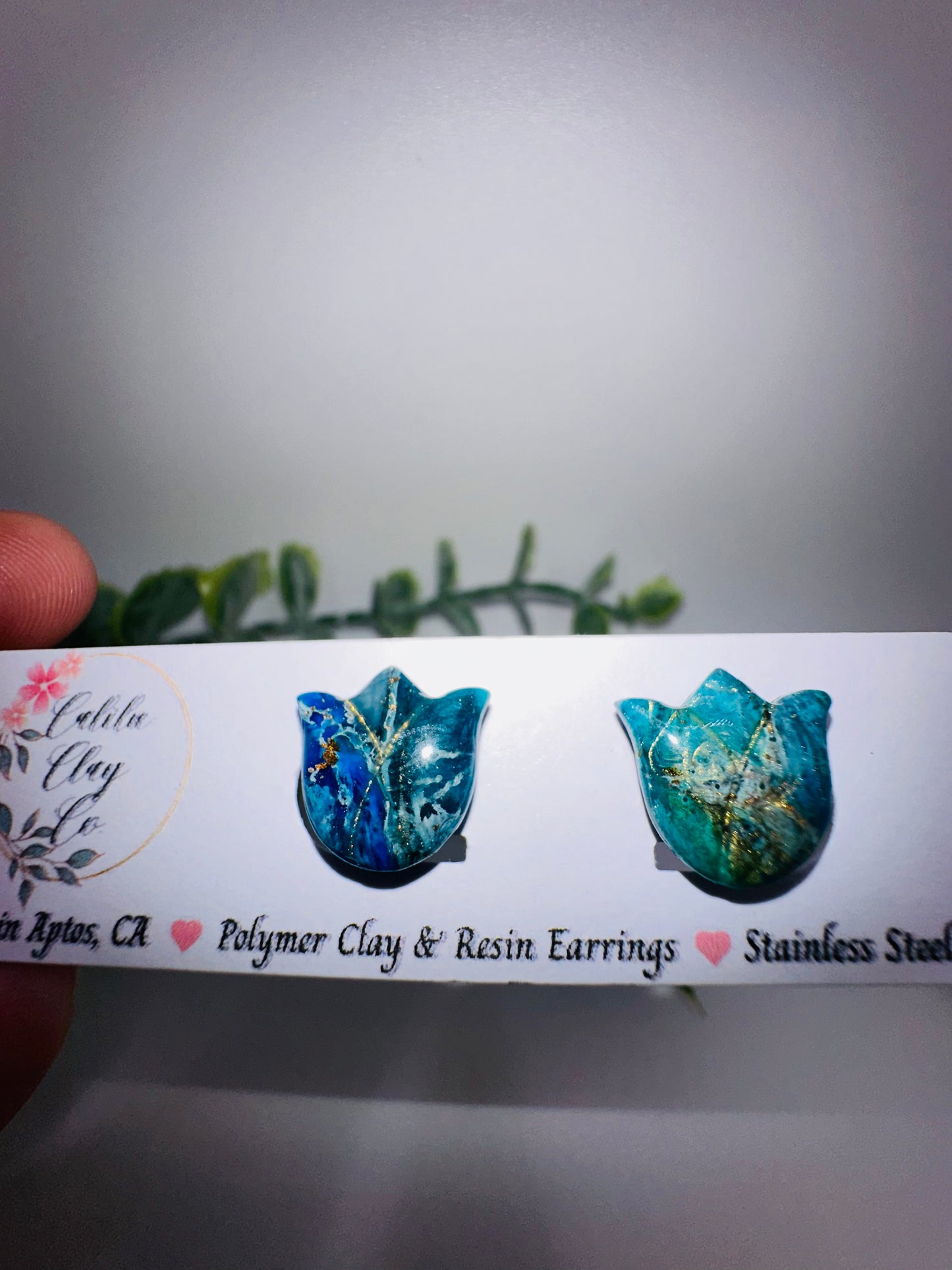 Ocean Inspired Tulip Studs / Post Earrings