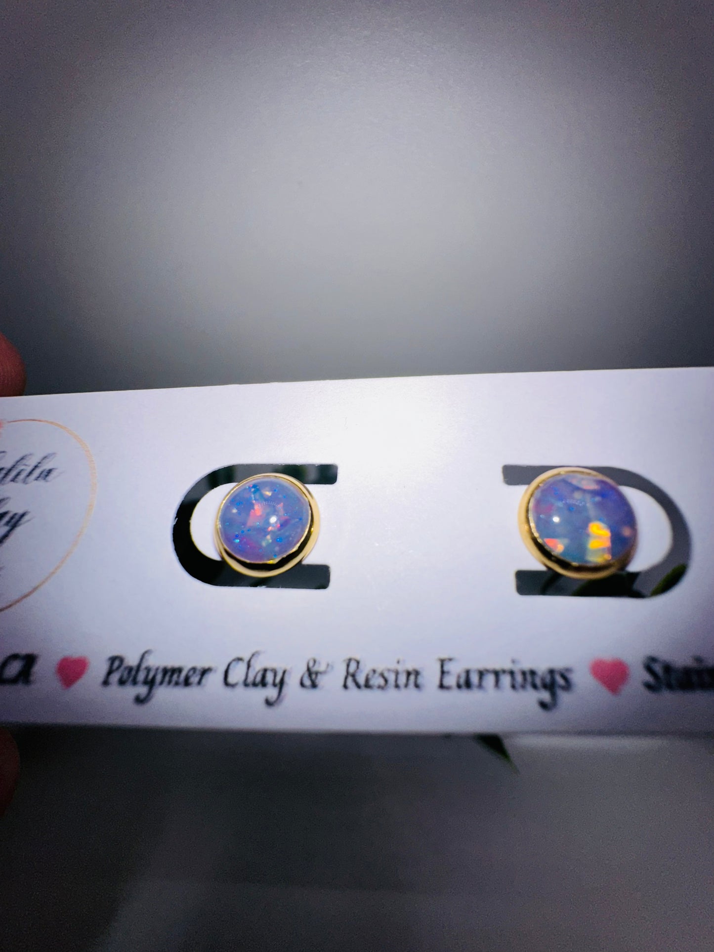 Lavender Opal Round Studs / Post Earrings