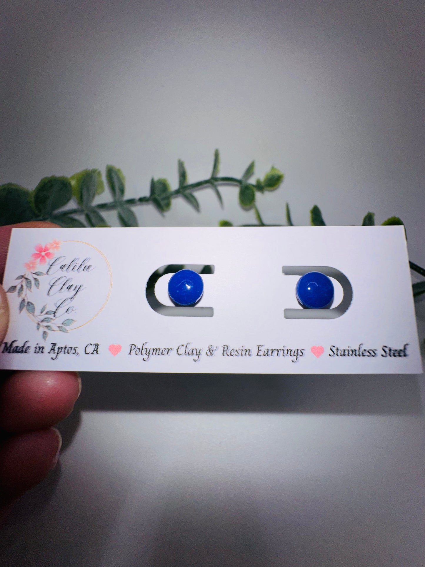 Tiny Violet Round Studs / Post Earrings