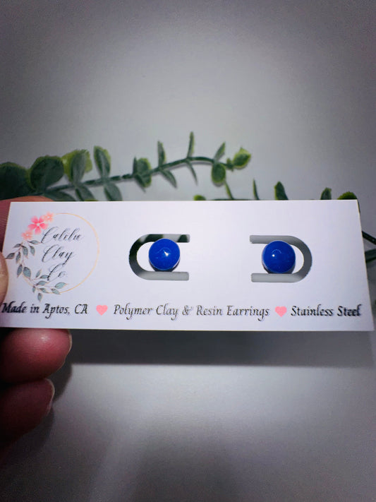 Tiny Violet Round Studs / Post Earrings