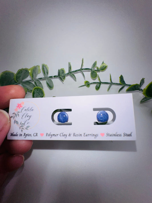 Tiny Round Shimmery Lavender Studs / Post Earrings