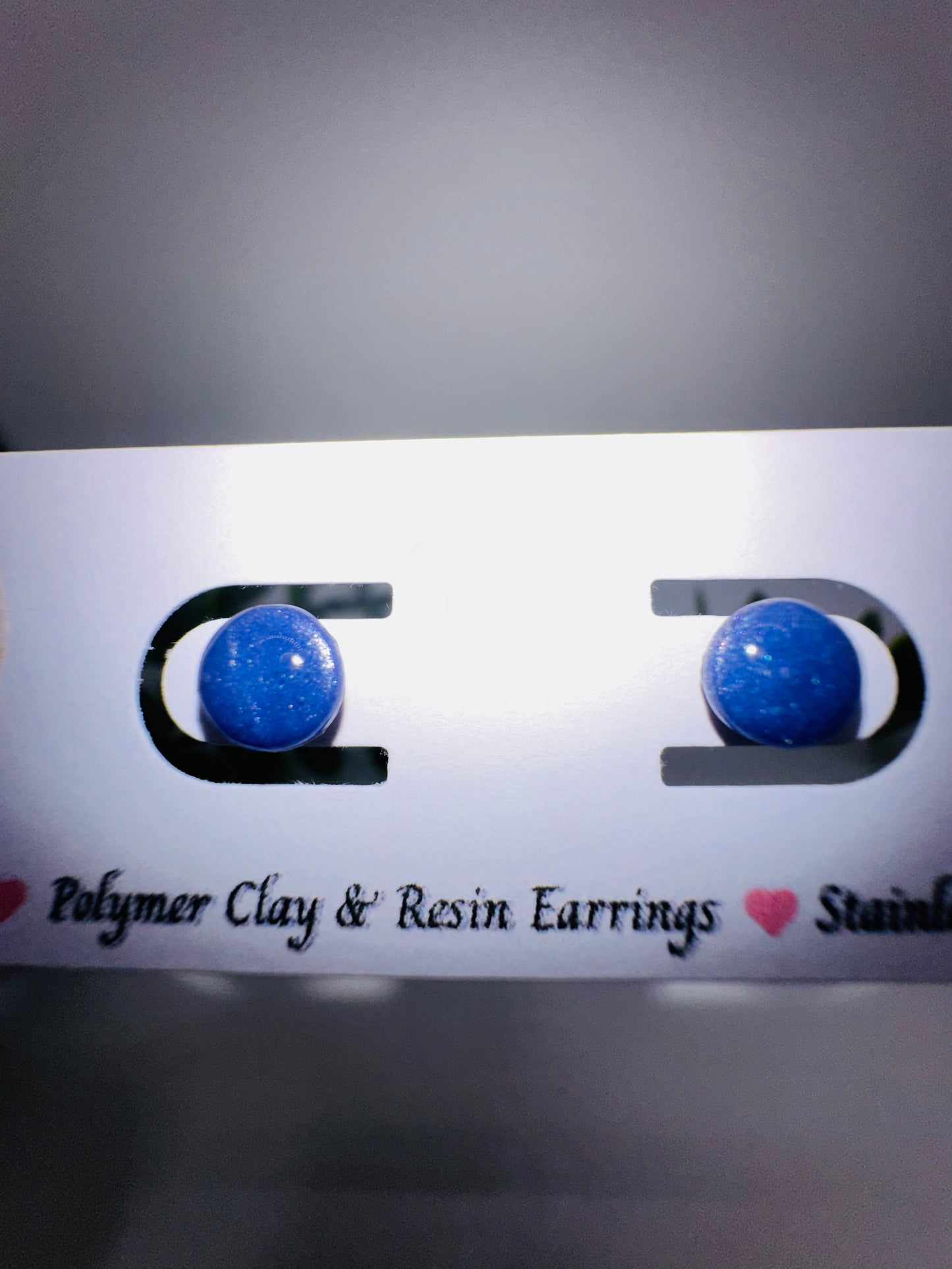 Tiny Round Shimmery Lavender Studs / Post Earrings