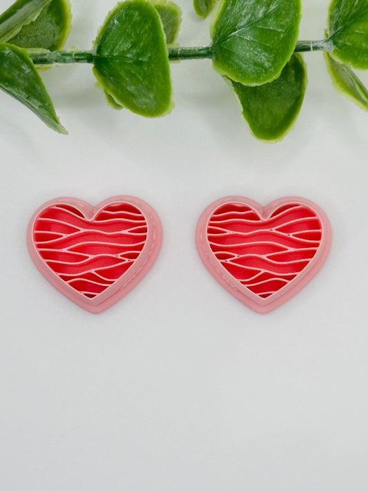 Heart with Wavy Lines Cutter / Polymer Clay Cutter