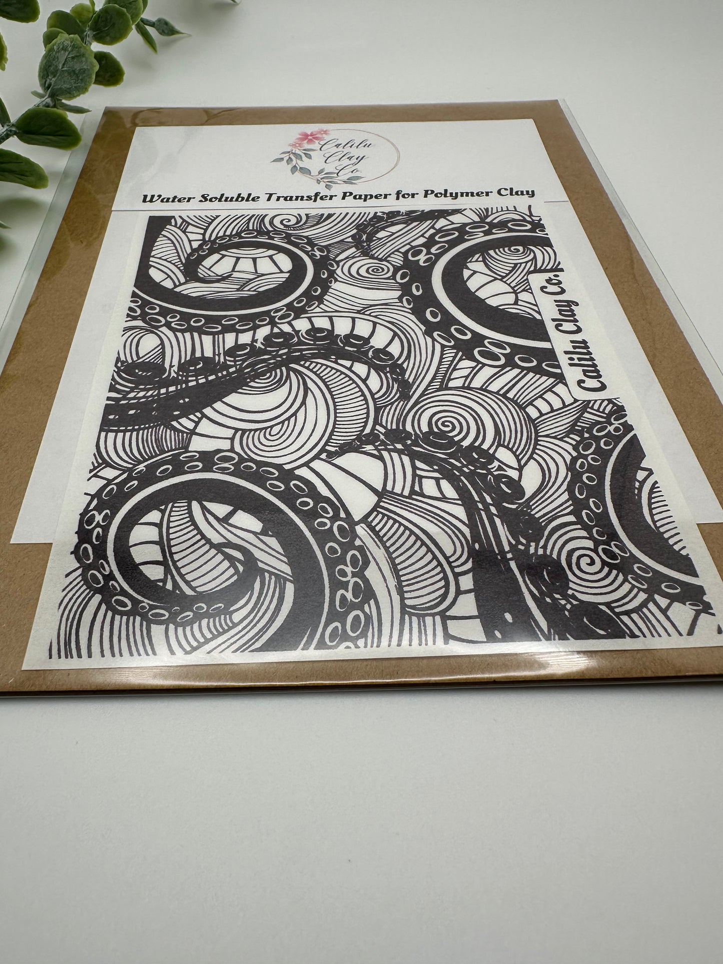 Tentacles and Doodles Polymer Clay Water-Soluble Transfer Sheet