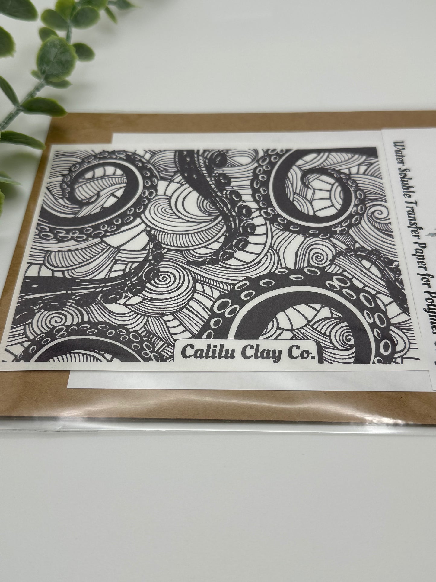 Tentacles and Doodles Polymer Clay Water-Soluble Transfer Sheet