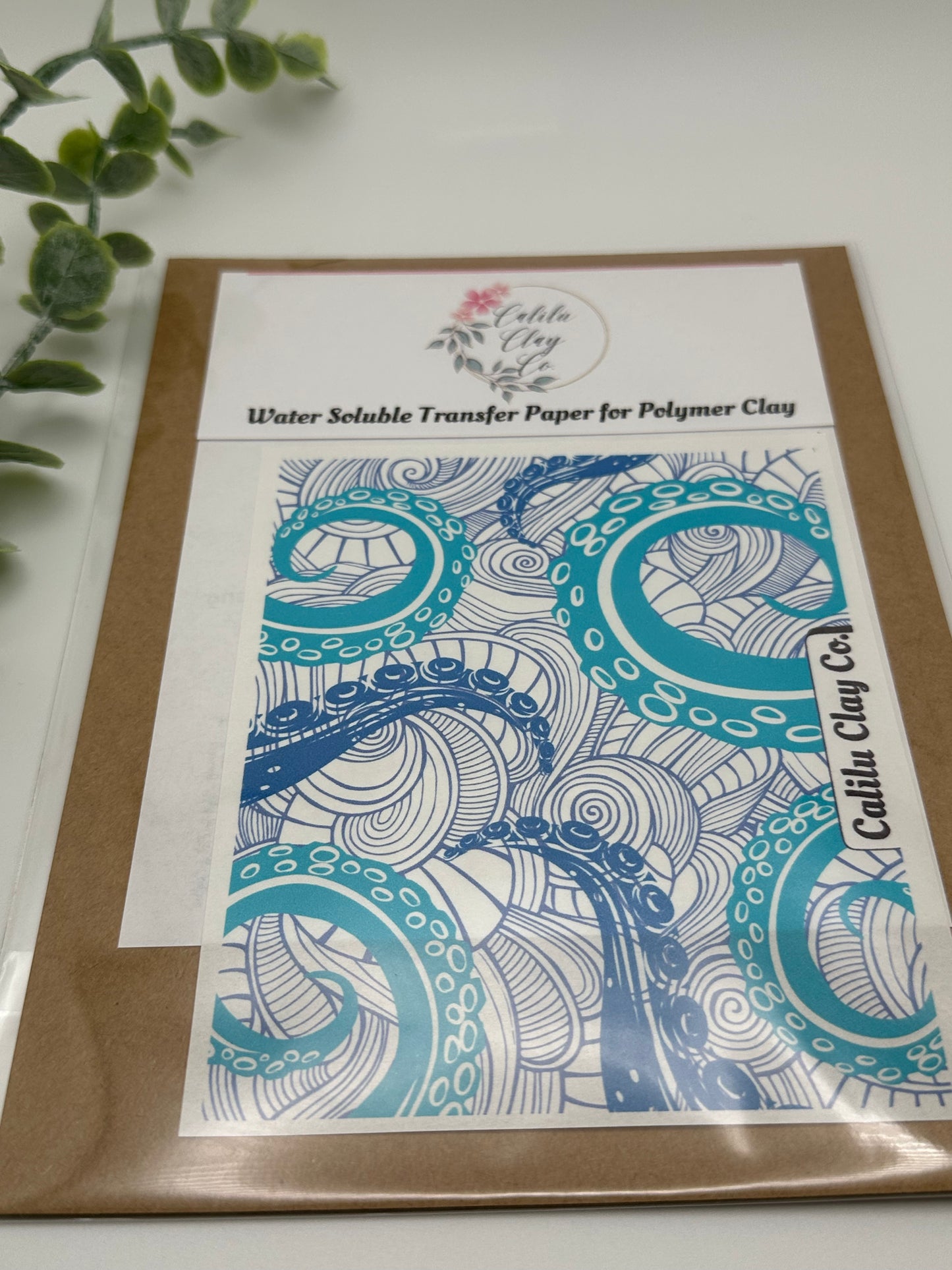 Tentacles and Doodles Polymer Clay Water-Soluble Transfer Sheet