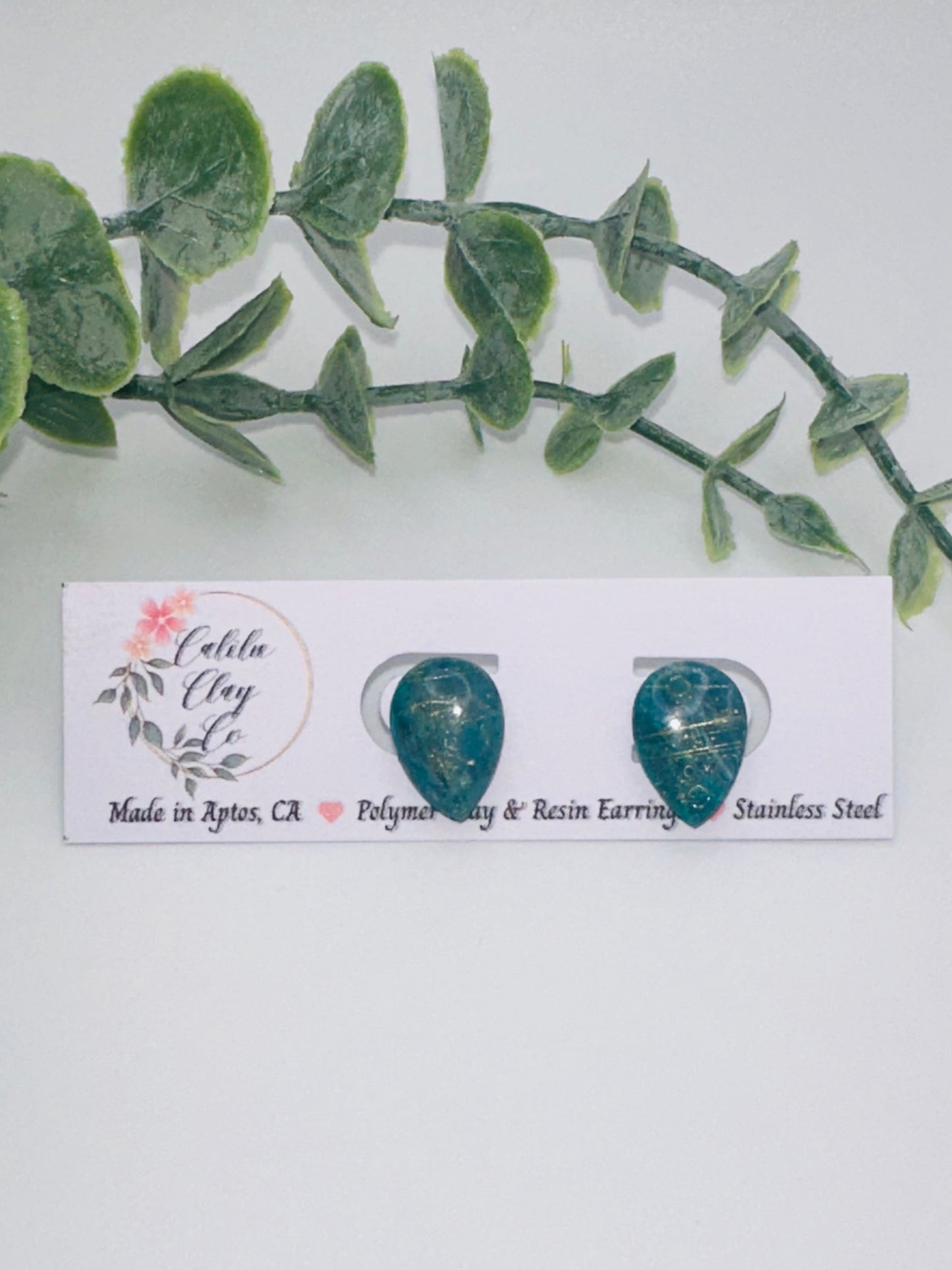 Ocean Teardrop Studs