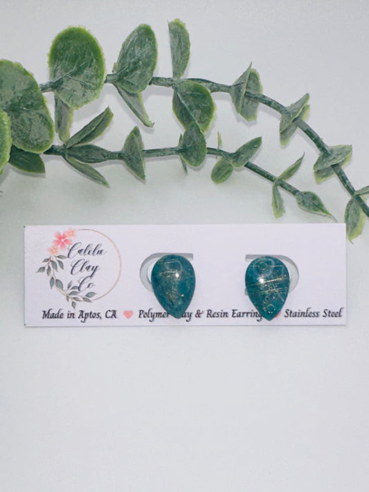 Ocean Teardrop Studs
