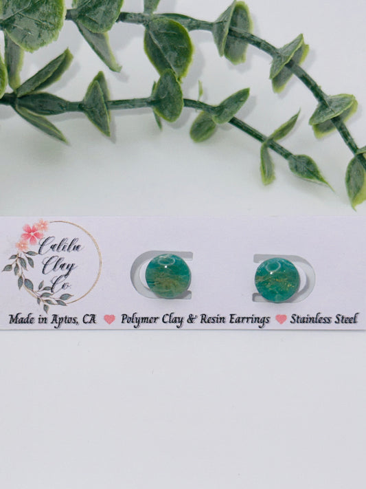 Round Jade Studs