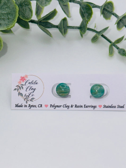 Round Jade Studs