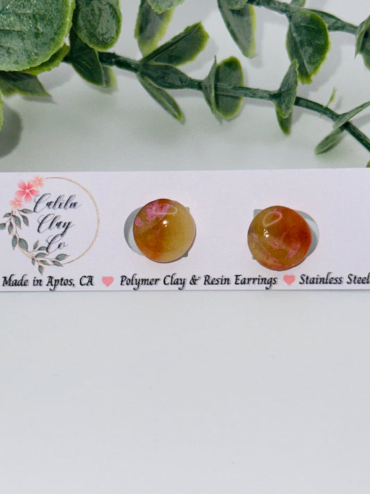 Round Sunset Marbled Studs