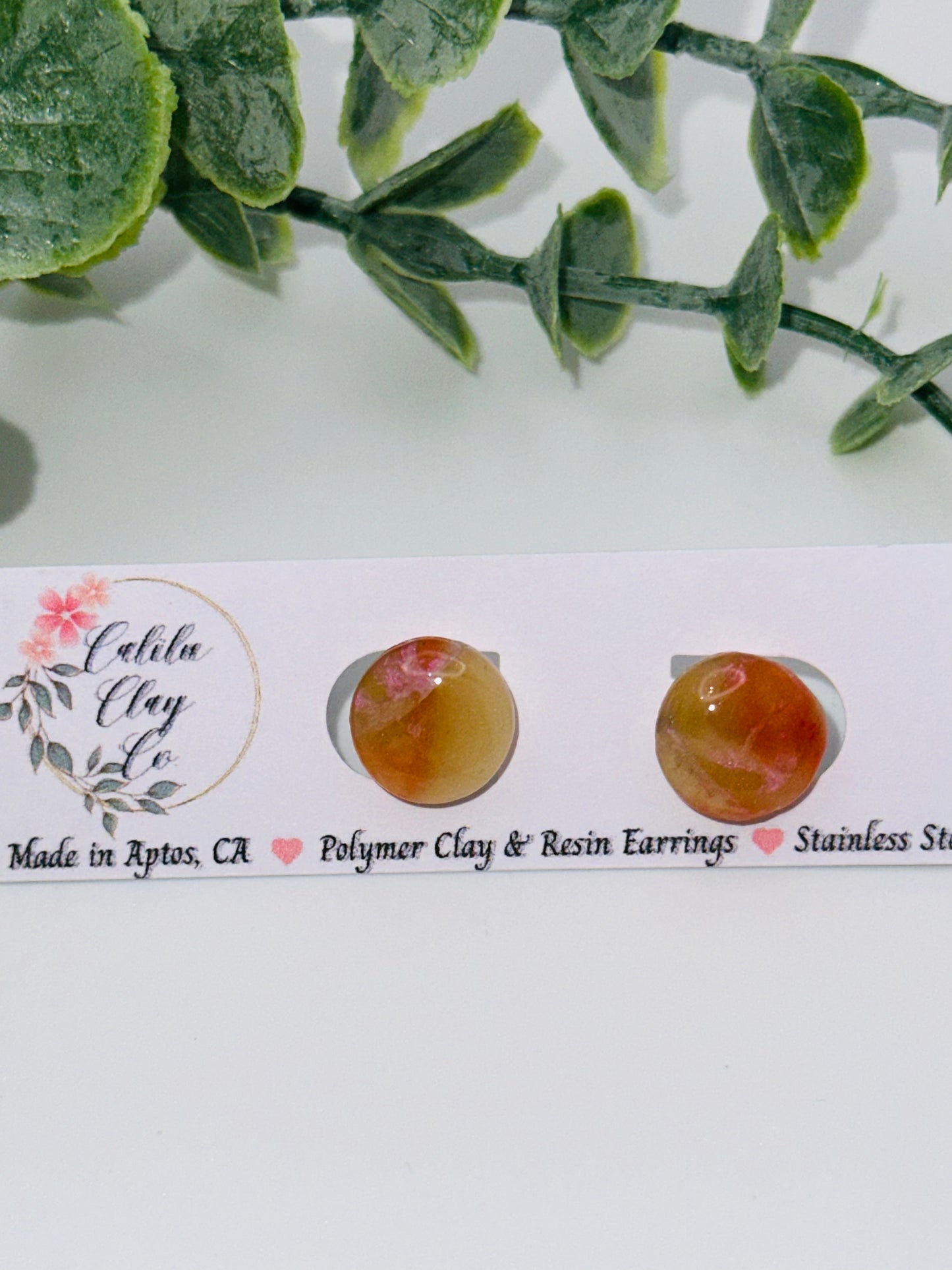 Round Sunset Marbled Studs