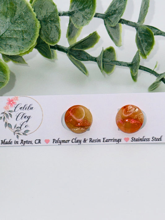 Round Sunset Marbled Studs