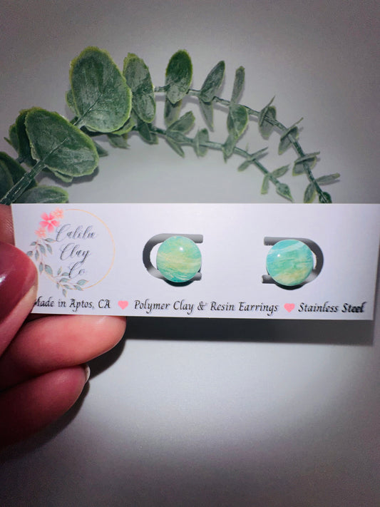 Round Jade Studs