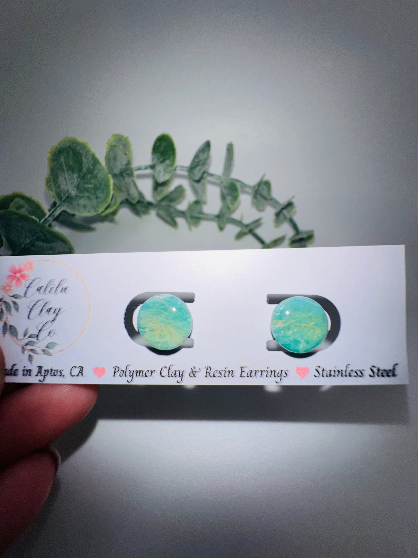 Round Jade Studs