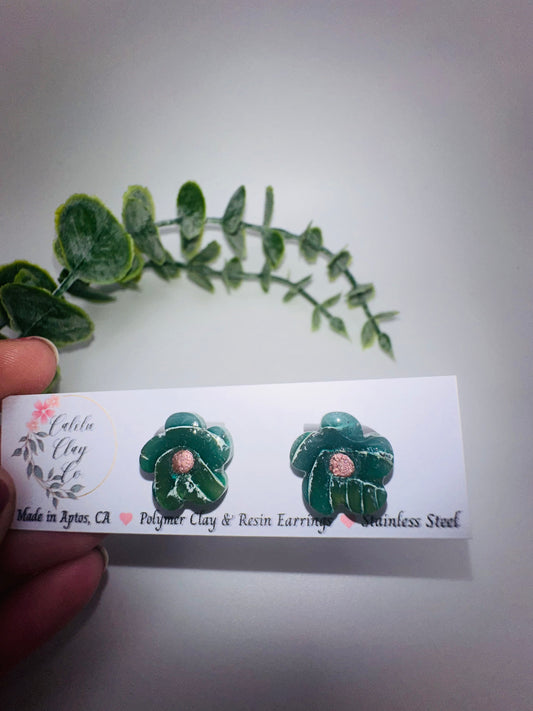 Marbled Flower Studs