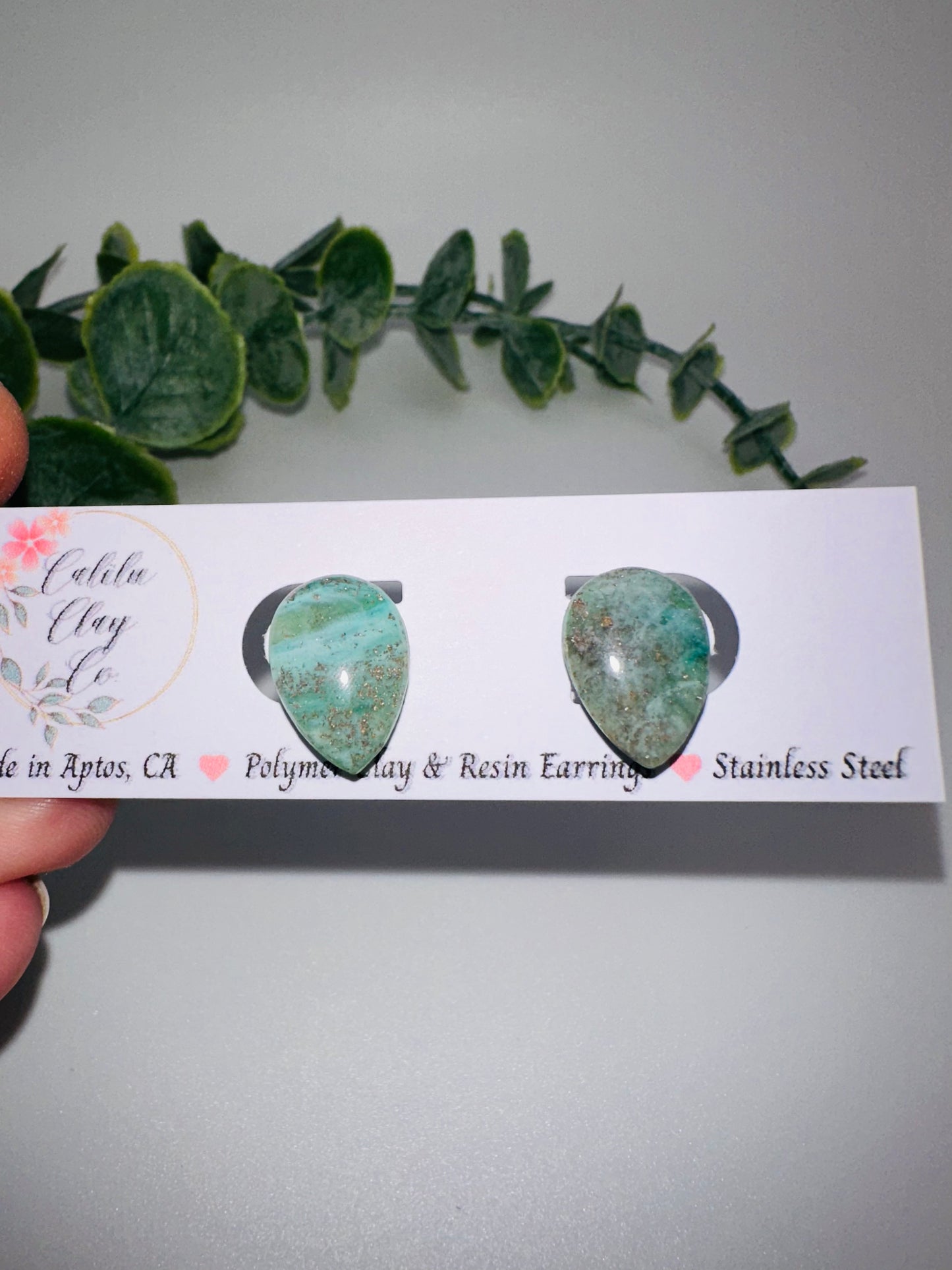 Jade Ocean Drop Studs