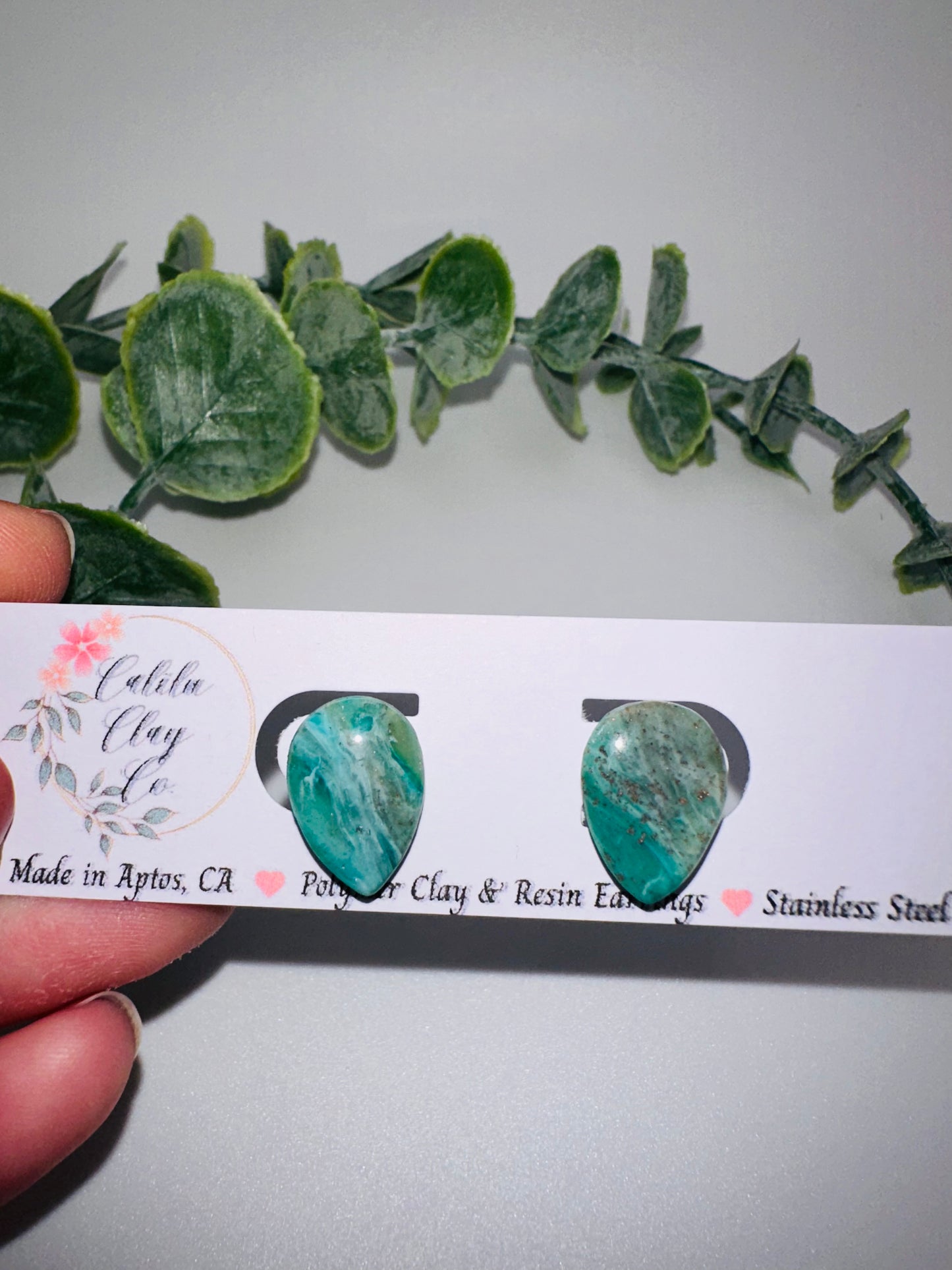 Jade Ocean Drop Studs