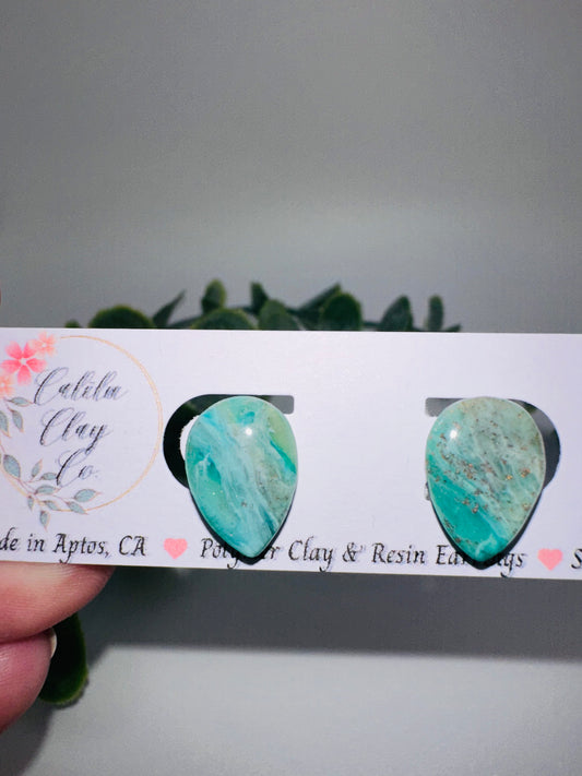 Jade Ocean Drop Studs