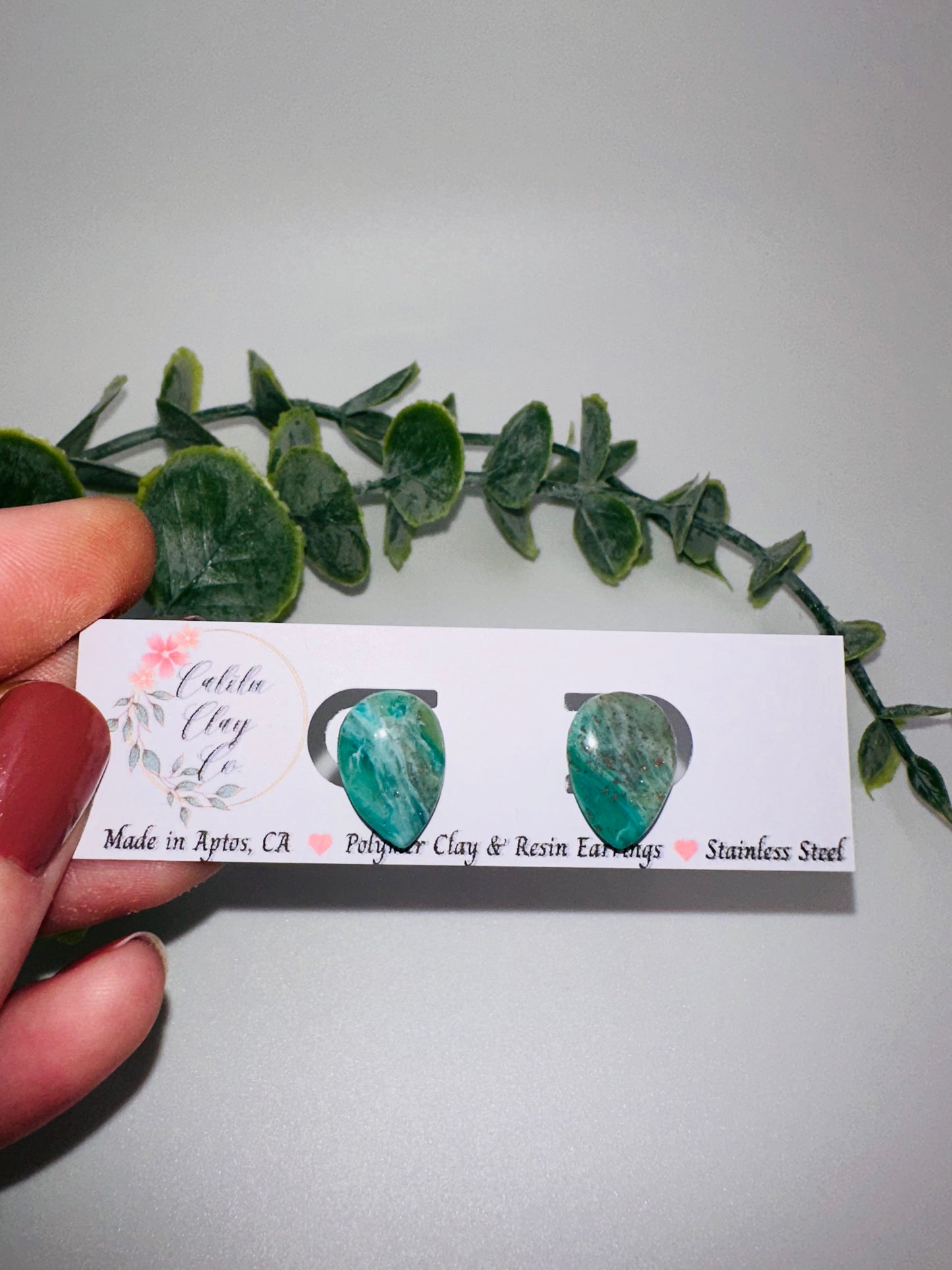 Jade Ocean Drop Studs
