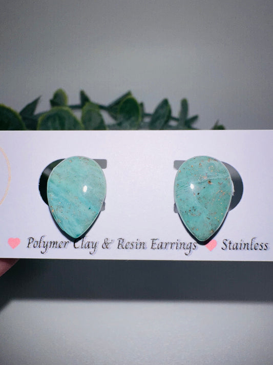 Jade Ocean Drop Studs