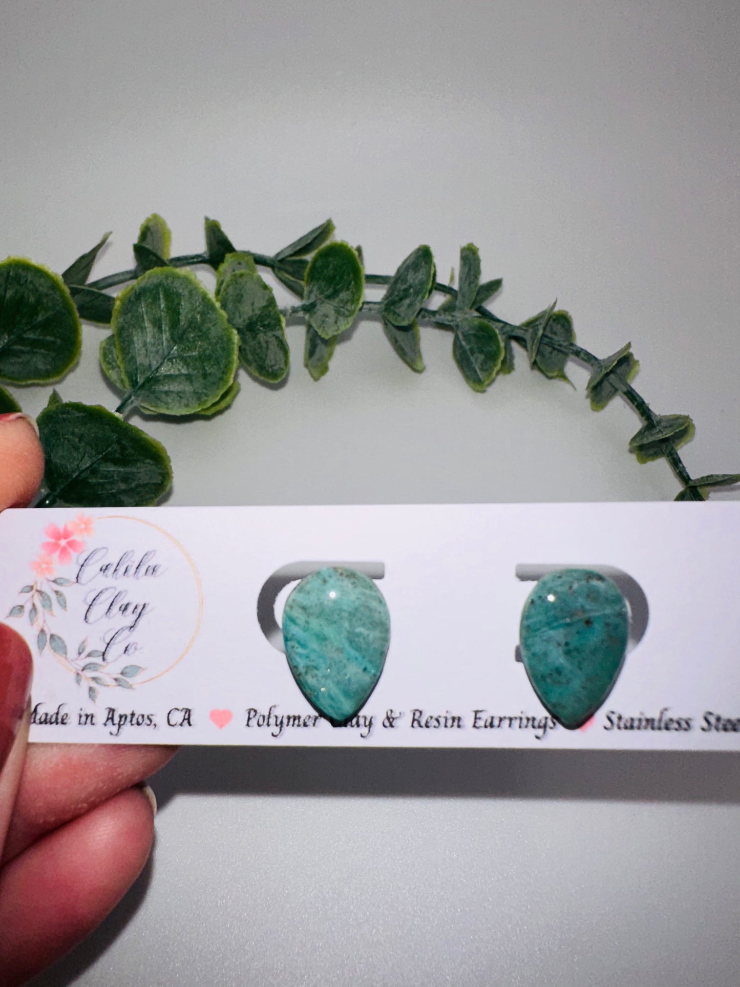 Jade Ocean Drop Studs
